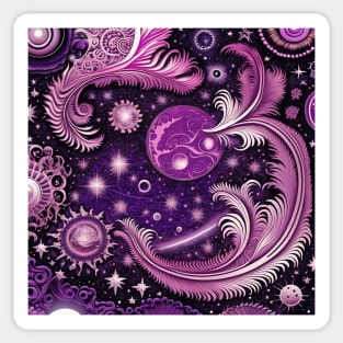 Other Worldly Designs- nebulas, stars, galaxies, planets with feathers Sticker